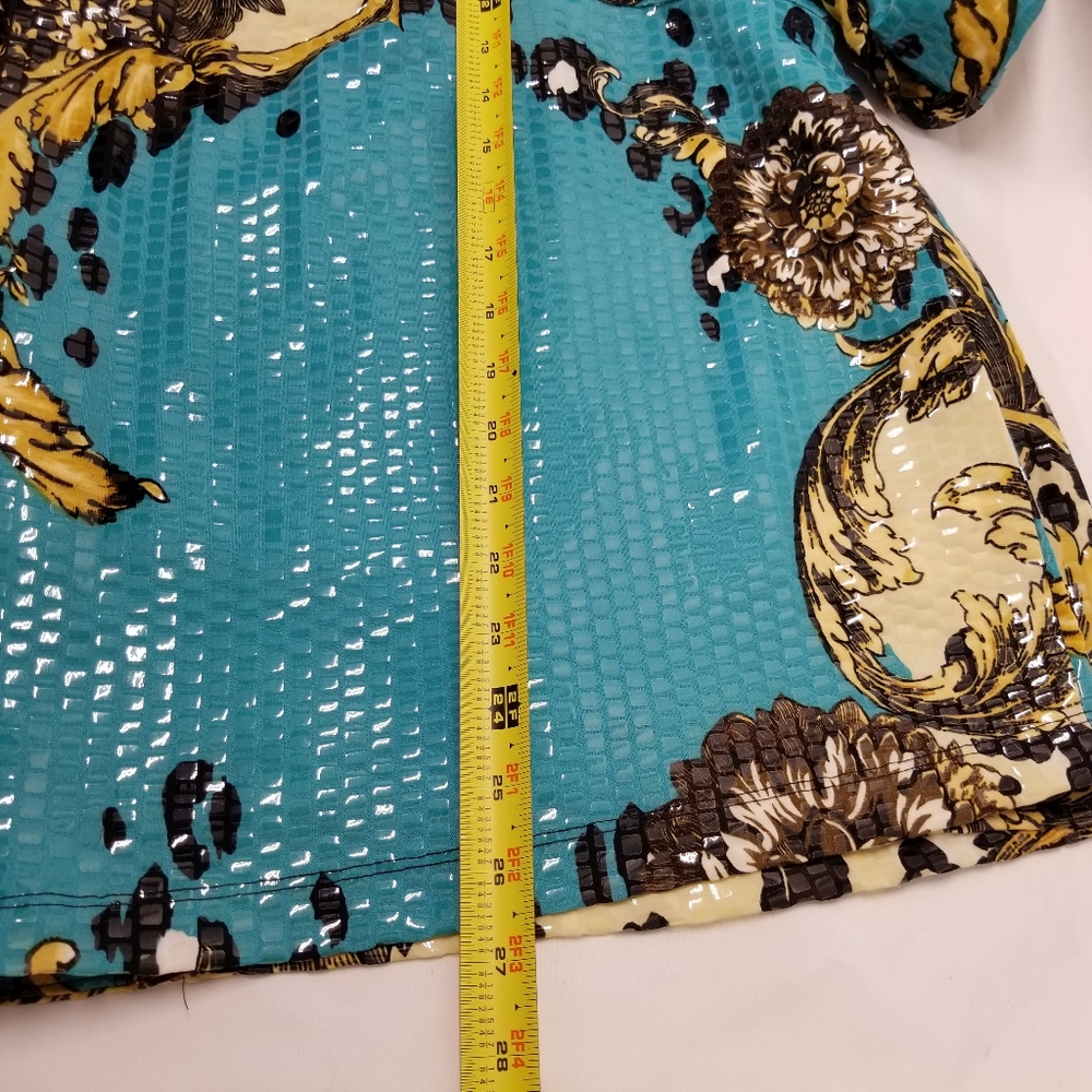 Simonton Says Size 3XL Jacket Long Sleeve Button Down Blue Gold Black Top - Picture 5 of 10